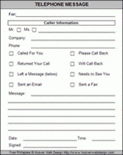15 Phone Message Templates Excel PDF Formats