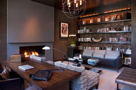 15 Warm And Cozy Home Office Designs With Fireplaces