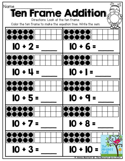 15 Addition With Ten Frames Worksheets Free Printable Adding With Ten Frames - Adding With Ten Frames