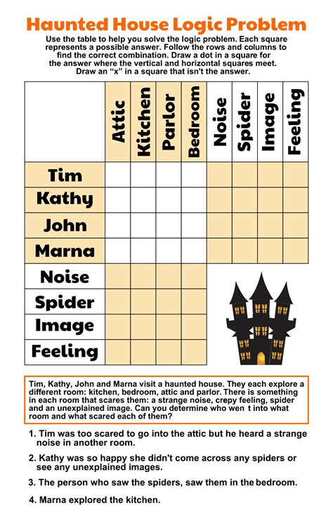 15 Best Halloween Logic Puzzles Printable Pdf For Halloween Logic Puzzle Printable - Halloween Logic Puzzle Printable