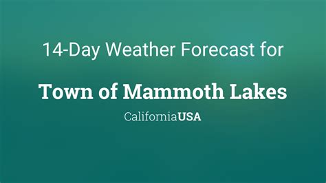 Weather.com brings you the most accurate monthly weather forecast for Mammoth Lakes, ... Day. 58 ° 2%. WSW 18 mph. A mainly sunny sky. High 58F. Winds WSW at 15 to 25 mph.