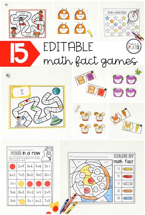 15 Editable Math Fact Games The Stem Laboratory 9 Math Facts - 9 Math Facts