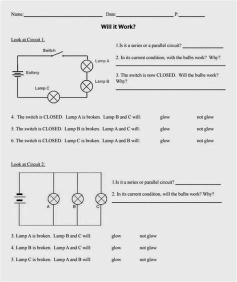 15 Electrical Circuits Worksheet B Parallel Circuit Problems Parallel Circuit Practice Worksheet - Parallel Circuit Practice Worksheet