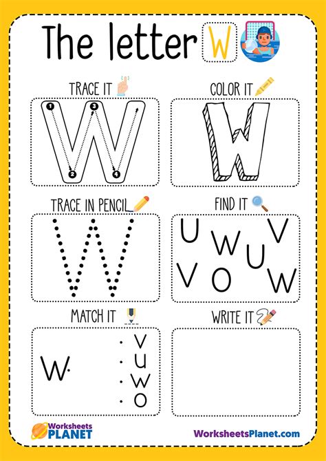 15 Free Letter W Worksheets For Preschool And W  Worksheet - W$ Worksheet