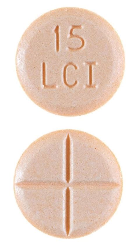Pill Identifier results for "lc". Search by imprint, shape, color or drug name. ... LCI 1330 . Previous Next. Baclofen Strength 10 mg Imprint LCI 1330 Color White Shape Round View details ... Strength 325 mg / 50 mg / 40 mg Imprint LCI 1695 Color Blue Shape Round View details. 15 LCI . Amphetamine and Dextroamphetamine Strength 15 mg Imprint 15 .... 