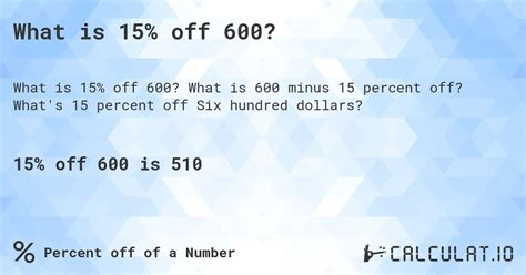 15 Percent Of 600