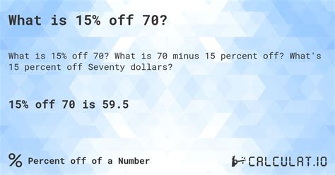 15 Percent Of 70