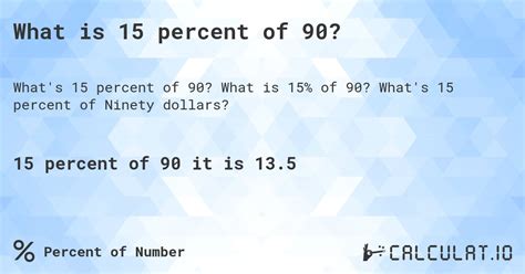 15 Percent Of 90