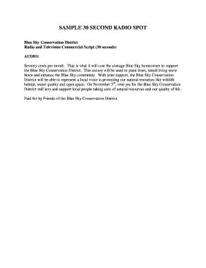 15 Second Commercial Scripts