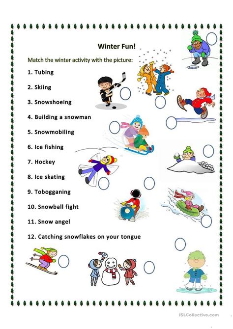 15 Winter Activities For Esl Students Twinkl Winter Activities Worksheet - Winter Activities Worksheet