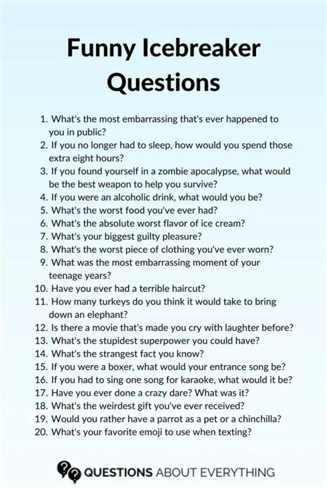 150 Fun Icebreaker Questions. Laugh It Off!