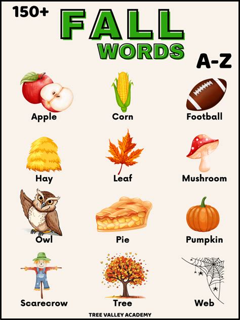 150 Fall Words From A To Z Tree Fall Themed Word Search - Fall Themed Word Search