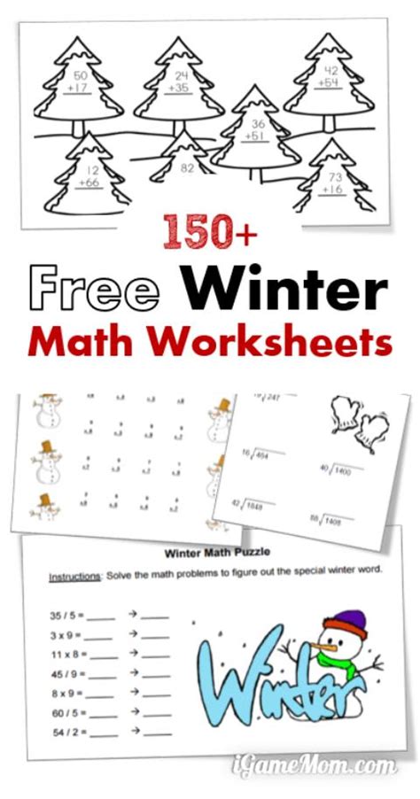150 Free Winter Math Printable Worksheets Igamemom Winter Math Worksheets First Grade - Winter Math Worksheets First Grade