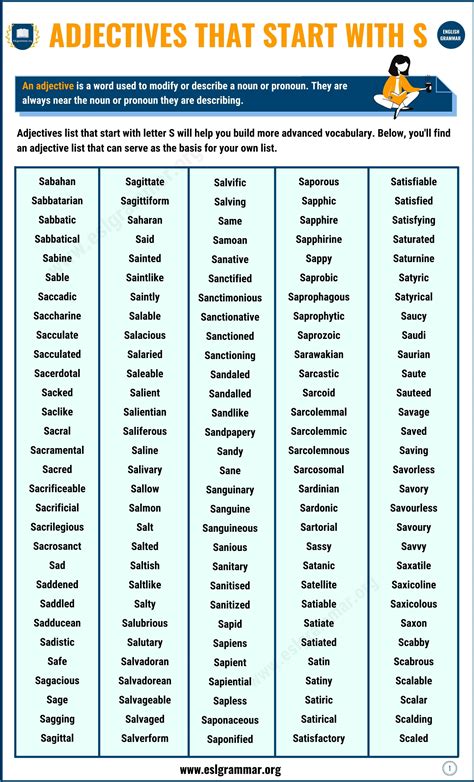 1500+ Extraordinary Adjectives that Start with S - ESL Grammar