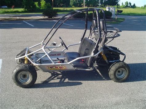 150cc helix go kart. Adapting a go-kart with a motorcycle engine is a project that, while complicated, can still be accomplished with simple hand tools and a good plan. It's a good idea to avoid allowing young children to play on a motorcycle-powered go-kart b... 