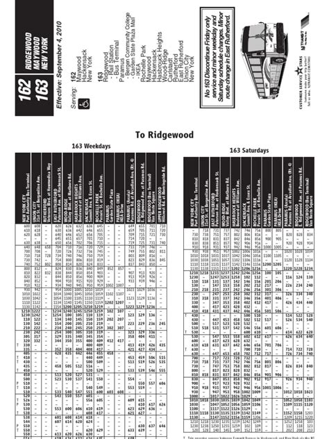 NJ Transit. NJ Transit 158 bus Route Schedule and Stops (Updated) The 158 bus (Fort Lee) has 36 stops departing from Port Authority Bus Terminal and ending at Main St at Center Ave. 158 bus time schedule overview for the upcoming week: It departs once a day at 7:00 AM. Operating days this week: Tuesday, Wednesday, Thursday, Friday..
