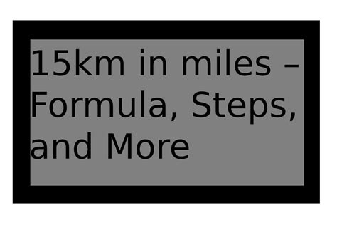 15km In Miles