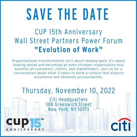 15th Anniversary Wall Street Partners Power Forum – Hosted by Citi