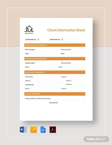 16+ Client Information Sheet Examples in Google Docs Google Sheets
