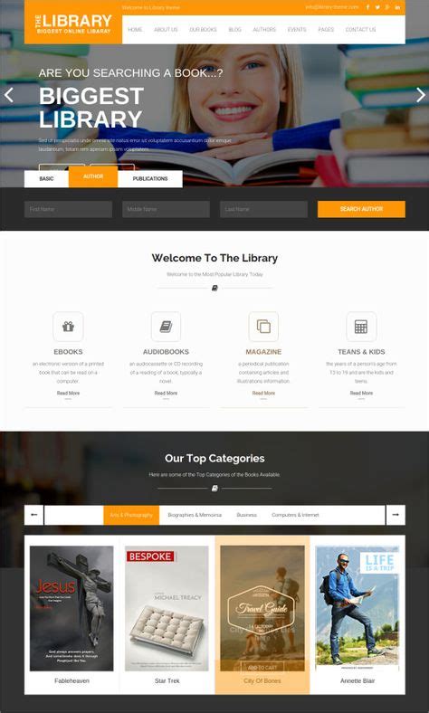 16+ Online Library Website Templates & Themes Free & Premium Free