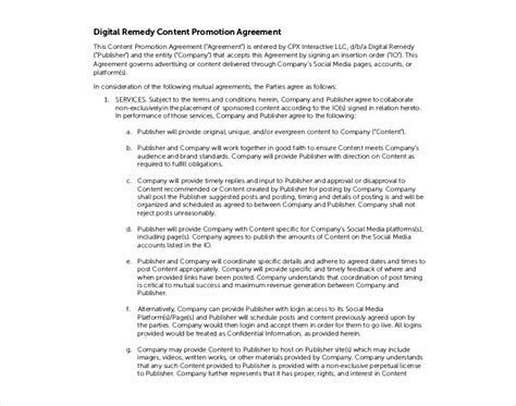 16+ Promotion Agreement Examples PDF, DOC Examples