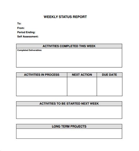 16+ Sample Weekly Status Report Template SampleTemplatess