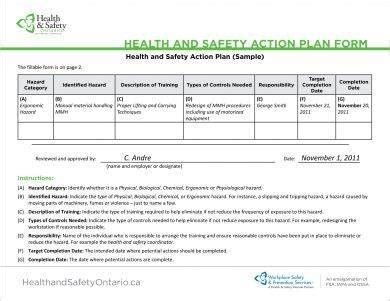16 Health And Safety Action Plan Examples Pdf Word Docs Examples