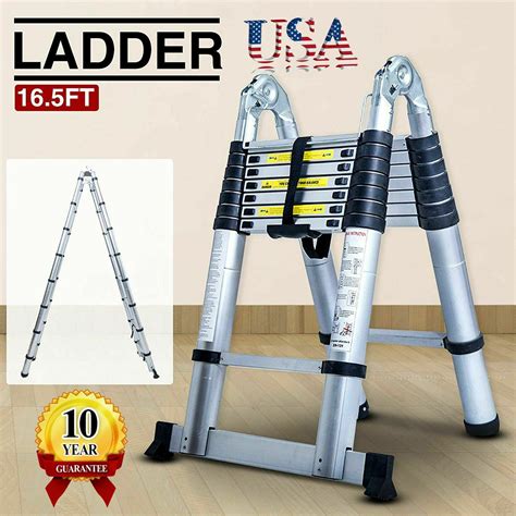The 416 Aluminum 16 ft Step Ladder has a duty rating of 300 pounds and features heavy gauge TOOL-TRA-TOP®. All steps are knee braced and the TRACTION-TRED® steps are slip resistant. The rear rail is a full U channel and a full set of rear horizontals are spaced one per foot. Heavy gauge TOOL-TRA-TOP® with thick side plates 