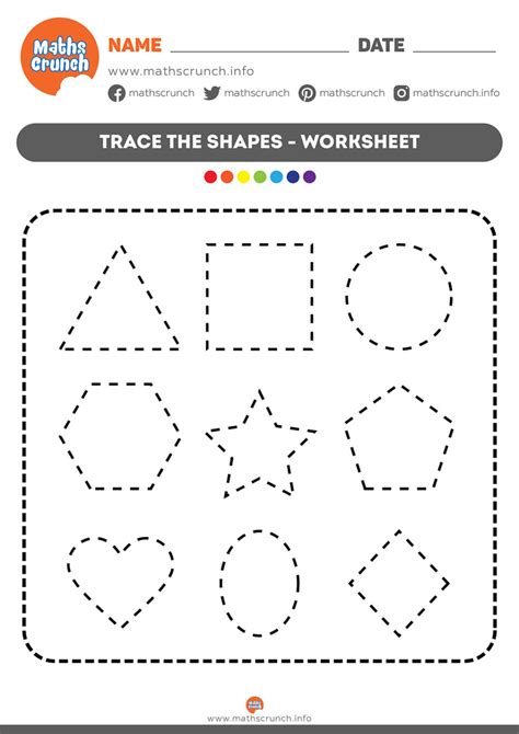 16 Shape Tracing Worksheets Shape Printables Bundle Trace Shapes Worksheet - Trace Shapes Worksheet