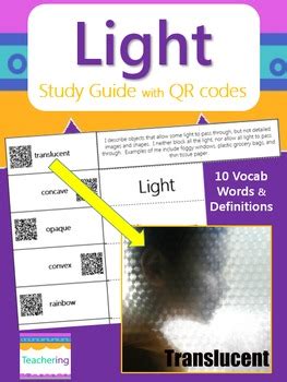 16 Study Guide Light Vocabulary Review
