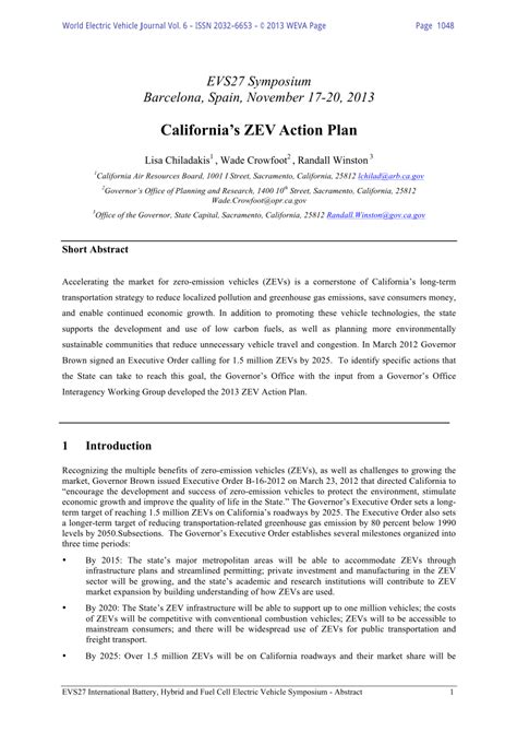 16 Zev Action Plan Final 101116 Governor Of California