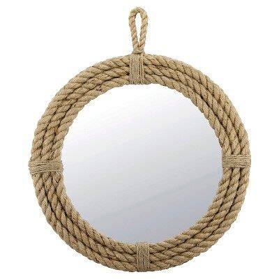 16.5" Round Decorative Rope Wall Mirror with Loop Hanger …