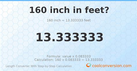 160 Inch To Feet