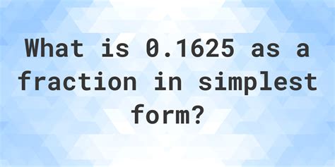 1625 As A Fraction