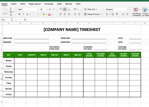 17+ Excel Daily Timesheet Template With Formulas Gif Formulas
