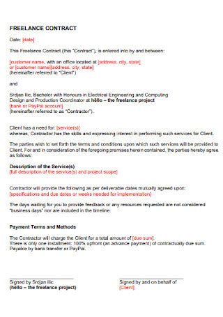 17+ FREE Freelance Contract Samples to Download - coolestguyplanet.net