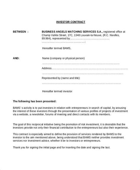 17+ Investment Contract Templates MS Word Google Docs Pages PDF