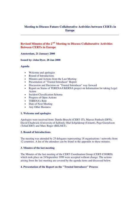 17+ Meeting Minutes Format Templates in PDF