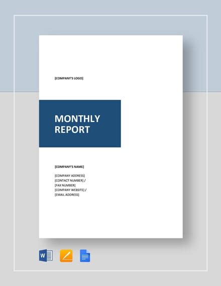 17+ Monthly Report Template DocTemplates