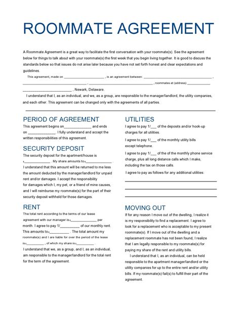 17+ Roommate Agreement Templates Free Word, PDF Format Download