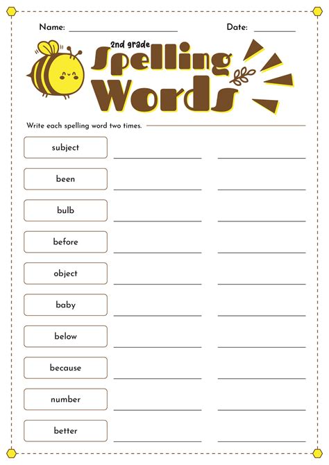 17 Best Images of 8th Grade Spelling Worksheets 2 Grade Spelling