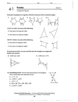 17 HW Key Problems and answers Prentice Hall Gold Geometry