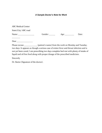 17 Real Doctors Note For Work Free To Edit Download Print Cocodoc