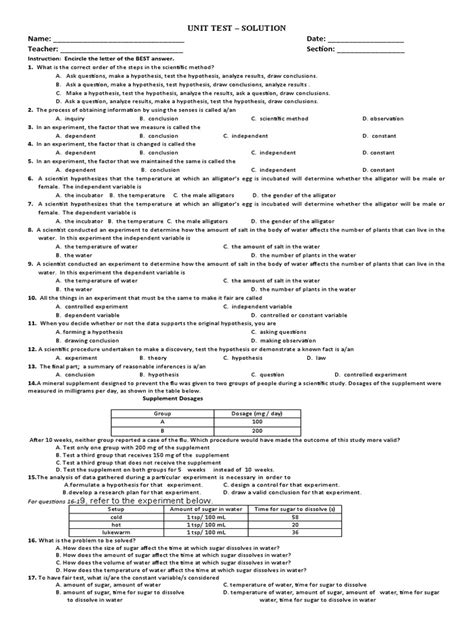 17 Unit Test Solution PDF Solution Solubility