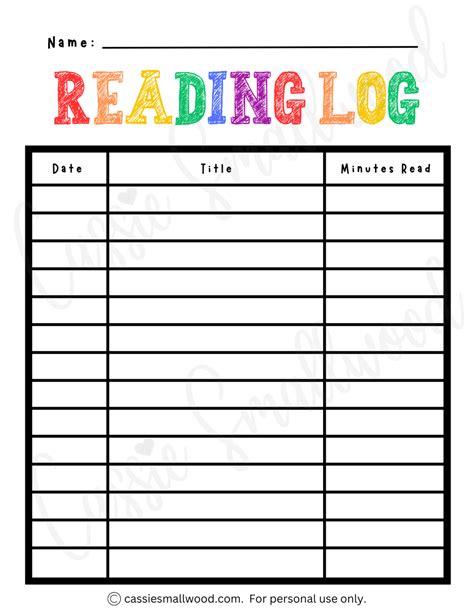 17 Cute Reading Logs Free Printable Cassie Smallwood Reading Logs For 3rd Grade - Reading Logs For 3rd Grade