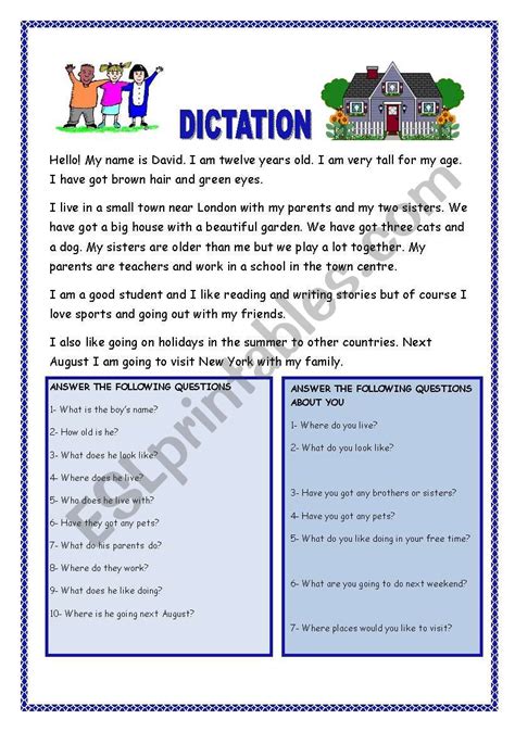 17 Picture Dictation English Esl Worksheets Pdf Amp Picture Dictionary First Grade Worksheet - Picture Dictionary First Grade Worksheet