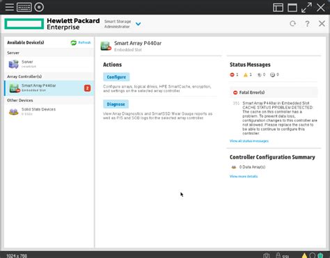 1795 Slot 0 Drive Array Write Back Cache Configuration Error