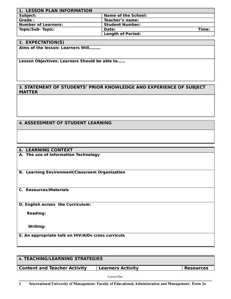 18+ Microsoft Word Lesson Plan Templates
