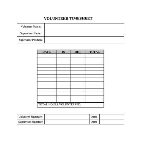 18+ Volunteer Timesheet Templates Free Sample, Example Format Download