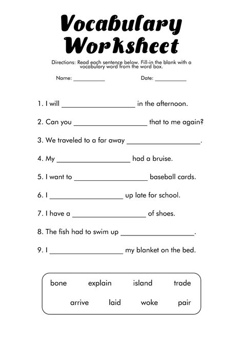 18 7th Grade Vocabulary Worksheets Free Pdf At Vocabulary 1st Grade Worksheet - Vocabulary 1st Grade Worksheet